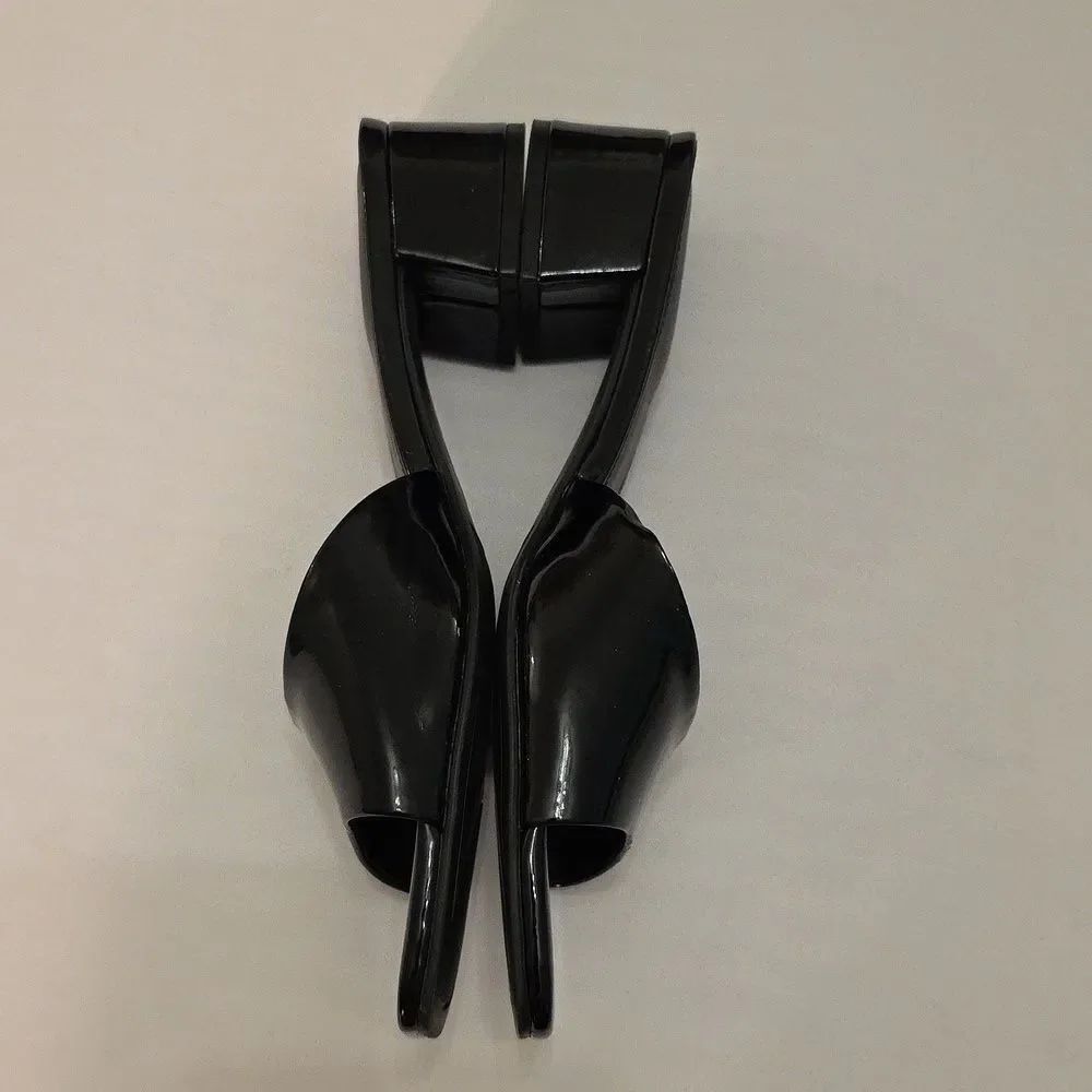 BRAND NEW MARC FISHER MFCYNLEA-C GLOSSY BLACK MULES SANDAL R3 - Picture 9 of 16